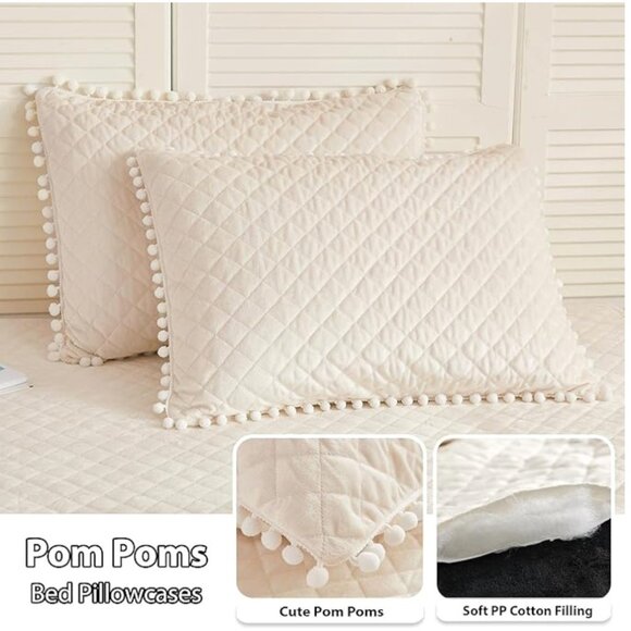 Other - Ultra Soft Velvet Pom Pom Pillow cases